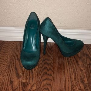 Faux suede heels